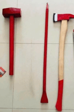 Rìu PCCC, Búa 5kg , Xà beng 1m , Kiềm cộng lực 24 in , Khung cưa sắt + cưa