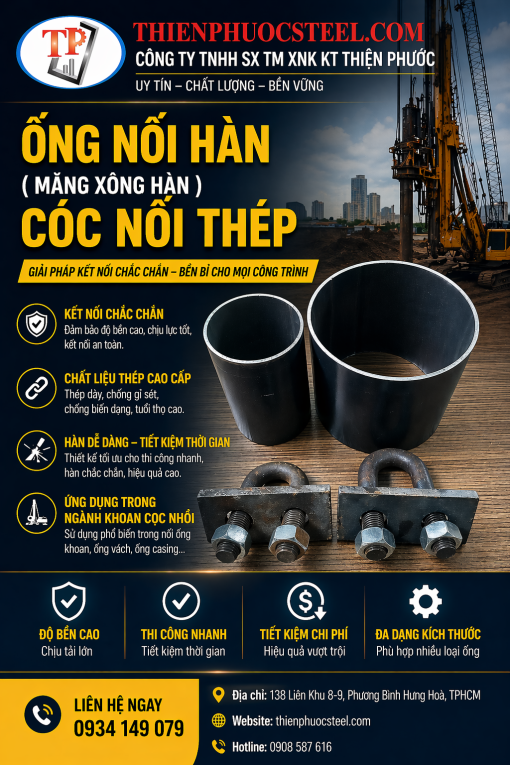 Cóc nối - ống nối siêu âm cọc nhồi